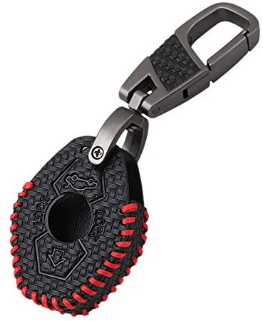 Happyit Kohlefaser Stil Leder Autoschlüssel Abdeckung Fällen Schlüsselbund Kompatibel mit bmw x3 x5 z3 z4 3 5 7 Serie e38 e39 e46 e83 2 Tasten