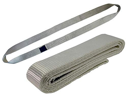 Einweg Endlosschlinge 2 Tonnen Tragfähigkeit 2 Meter Länge Hebebänder Bandschlinge Rundschlinge Hebeband Hebegurt aus Polyster mit Endschlaufen für Kran, Abschleppen Weiß