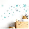 Little Deco Wandtattoo 60 Sterne Kinderzimmer Mädchen Junge Stars I türkis Mint grau I viele Farben Wandaufkleber Wandsticker Set bunt selbstklebend DL409