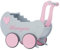 Puppenwagen ab 1 Jahr - Individuell mit Namen - Handgefertigter Puppenwagen - Holzpuppenwagen - Sicher Abgerundete Kanten - Ausdrucksstarke und Schöne Farben (Grau-rosa)