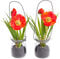 Nova-Nature künstliche Mohnblume im Glas (2 Stück) (rot-orange)