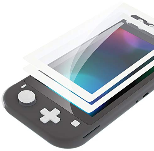 eXtremeRate 2Pcs Schutzfolie für nintendo Switch Lite-Weiß | Panzerglas Folie Displayschutzfolie Zubehör für Switch Lite Konsole,Kratzfest,Anti-Fingerabdruck,Bruchsicher,Blasenfrei