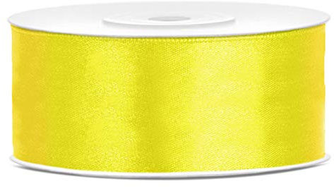 25 Meter Satinband Gelb Breite 38mm Schleifenband gelbes Dekoband Oster Geschenkband Deko Band gelbe Schleife Kommunion Satin Band Gelb