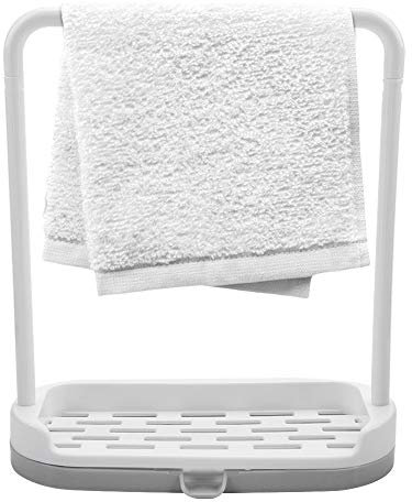 Towel Drying Rack, With The Water Outlet Durable Odorless And Durable Dishcloth Storage Organizer, Detachable for Worktop Kitchen Storage(gray)