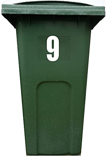 4X Bin Sticker Vinyl Number 1-99 Large Recycling Box Wheelie Self Adhesive (9)
