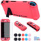 COMCOOL - Funda para Nintendo Switch, funda protectora 3 en 1 para mando Joy-Con y protector de pantalla y empuñaduras para el pulgar, color rojo
