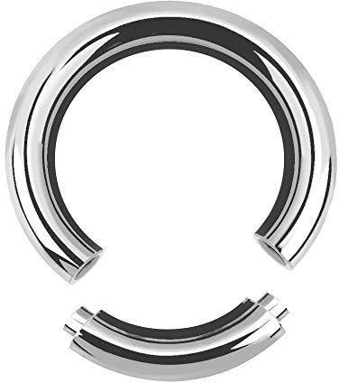 Treuheld® | 5mm x 22mm Segmentring Piercing Ring | Chirurgenstahl | Dick | Silber | Intimpiercing für Frau und Mann, Septum, Ohr, Lobe, Nase, PA