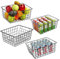 CIFFRA 4PCS Black Wire Storage Baskets with Handles, 28x22x12cm Metal Organizer Bins for Kitchen, Pantry, Bathroom, Freezer & Office - Durable Stackable Storage Solutions