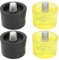 4-teiliges Gummihammer-Ersatz-Schlagkopf-Gelb-Schwarz-Kunststoff-Hammerkopfspitzen-Set(Φ25mm)