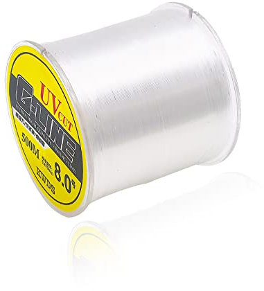 0,47mm Filo da Pesca, 500 m Trasparente Nylon Linea di Pesca, In Grado di Sopportare Una Forza di Trazione Massima di 13kg, Adatto per Competizioni Competitive, Esca