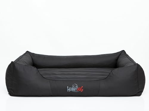 Bjird Hundebett - Hundekorb für kleine mittelgroße & große Hunde - Hundekissen - Hundesofa - Bezug abnehmbar und waschbar - Comfort - Größe: S - Schwarz