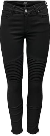 ONLY Damen Onlblush Mw Sk Zip Coat Jogg Ank Biker Jeans, Schwarz, M / 32 EU