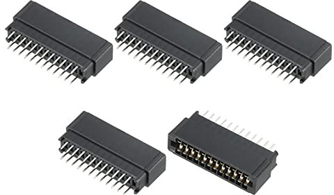 PATIKIL Kartenrandstecker schwarz Sockel rechteckig 24 Pin 2,54mm Abstand für PCB 5 Pack