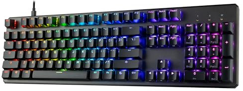 TECWARE Phantom 104 Key Full Size RGB Mechanical Gaming Keyboard with Numpad, LED Backlit, Thock Sounding, Linear Switch, Wraith Red