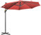 Outsunny Parasol déporté Ø 3 m octogonal inclinable manivelle avec pied en acier Rouge vineux