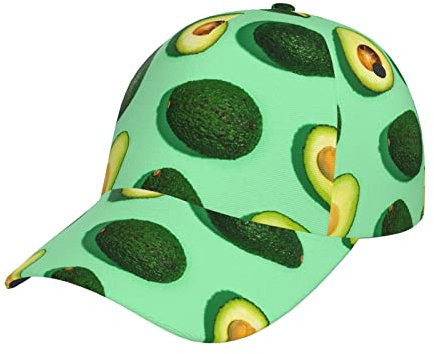 Fruit Avocado Baseball Cap Dad Hat Trucker Hat Damen Herren Snapback Verstellbarer Modischer Trendiger Hip Hop Hut Low Profile