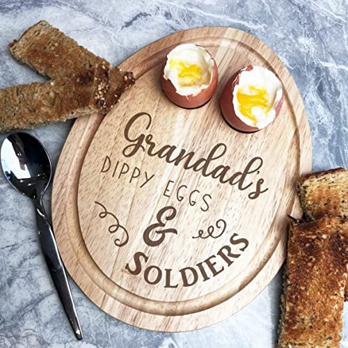 Fingerprint Designs Dippy Eggs & Toast Grandad Breakfast Board - Gift for Grandad - Birthday Present Idea