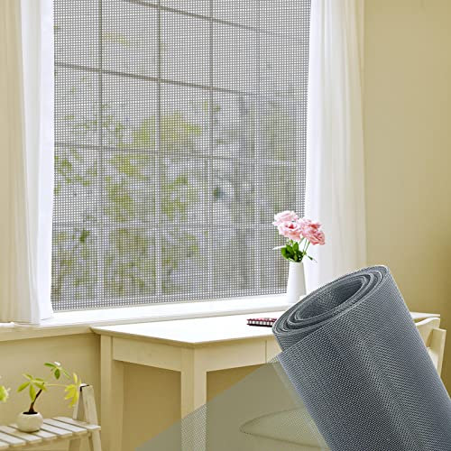 Moustiquaire en Gaze 150x2400cm, Grillage Fin Anti-Insectes Toile Moustiquaire Anti Mouches Moustiquaire Porte Fenêtre Rouleau pour Porte et Fenêtre, Gris