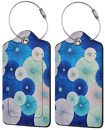 Handgefertigter Gepäckanhänger aus Papier für Koffer, PU-Leder, mit Edelstahlschlaufe und Namensausweis für Koffer, Reisetasche