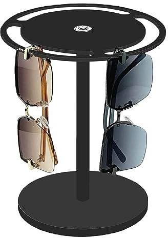 apughize Moderner Sonnenbrillen Um 360° Drehbarer Acryl Sonnenbrillenhalter Mit 3 Schlitzen Und Stabiler Basis Brillenständer Drehbarer Acryl Sonnenbrillenhalter