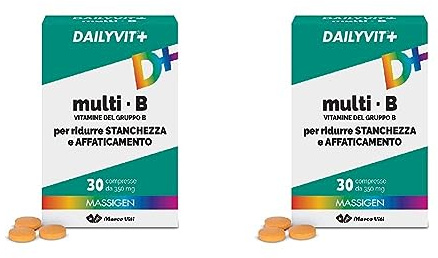Massigen Multi B - Vitamine del gruppo B - Integratore 30 Compresse, 364 mg (Confezione da 2)