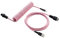 GUNMJO Pro Custom Coiled USB C Cable for Gaming Keyboard, Double-Sleeved Mechanical Keyboard Cable with Detachable Metal Aviator, 1.5M USB-C to USB-A, Black Pink