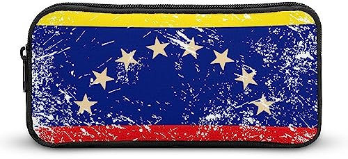 Estuche divertido con bandera de Venezuela para lápices de alta capacidad, bolsa de papelería, organizador de cosméticos para hombres y mujeres, Estilo:, 22*12*5cm, MHXYZHW