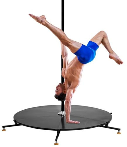 HamoM Barre de Pôle Dance Poteau de Danse Mobile Portable, scène en Tube d'acier avec poignée en Silicone, antidérapant et Absorption de la Sueur, Charge maximale 200 kg