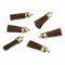 SHTGOI 20 Stück Leder Quaste 3CM Klein Wildleder Quaste mit mit Goldener Kappe Kunstleder Schlüsselanhänger Taschenanhänger Troddel Anhänger für DIY Tasche Schmuck Basteln Charm Zubehör Dunkelbraun