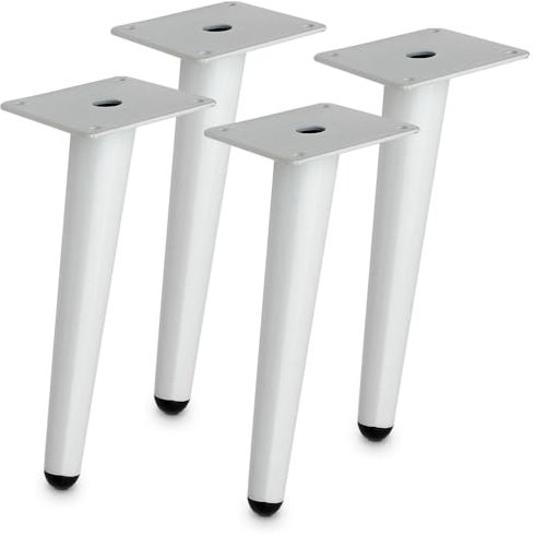 Mavö 4 x Möbelfüße Möbelbeine 200mm weiß Sofabeine Beine Schrank Kommode Weiss Kommodenbeine Sideboardbeine 20cm NED