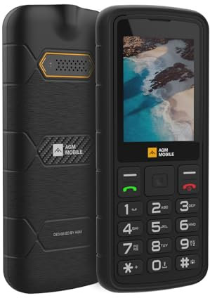 AGM M9 2G Rugged Basic Phone, Large Button Mobile Phones for Seniors & Kids, IP68/IP69K Waterproof, Drop-Proof, Large Fonts & Buttons, Fast Dialling, 3 Card Slots, FM Radio, Torch, 1000 mAh Battery