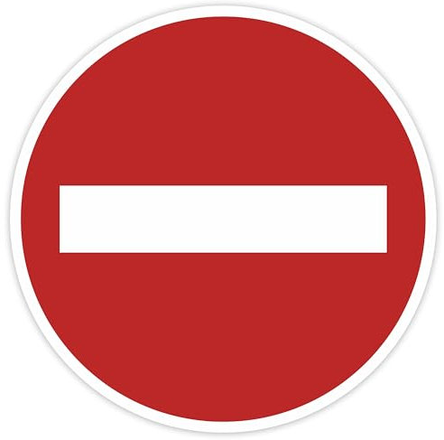 Schild 50mm Durchmesser - DIN EN ISO 7010 - DIN 4844 - ASR A1.3 - Verbotszeichen 5cm für Innen und Aussen - PVC Aufkleber - selbstklebend (25, Durchgang verboten)