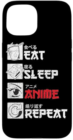 Eat Sleep Anime Repeat Case for iPhone 15