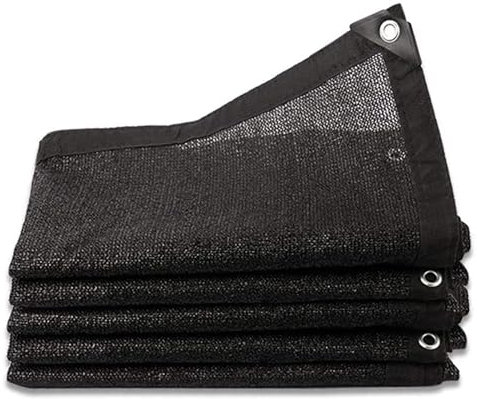 Filet D'ombrage Extérieur, Voile D'ombrage Rectangulaire Noire, Toile D'ombrage Ajourée, Tissu D'ombrage avec Oeillets, pour Pergola, Fleurs, Patio Lawn, Pet House(8-PIN,9.84x9.84ft)