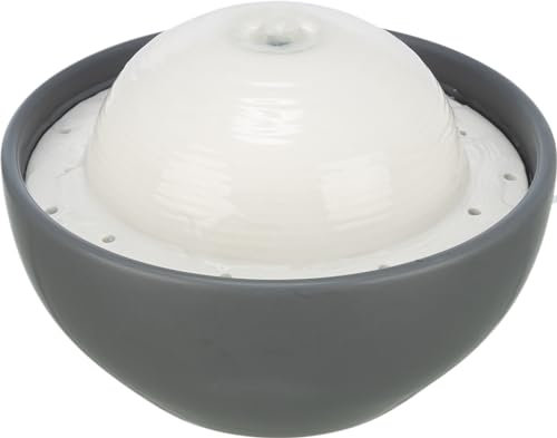 Trixie vital dome fontaine à eau en céramique gris/blanc 1,5 l 20 x 10 x 20 cm