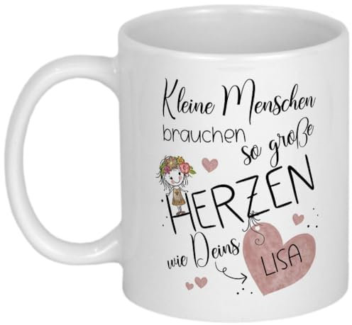 Abschiedsgeschenk Erzieherin Geschenk Kleine Menschen Dankeschön Geschenke klein Kindergarten Abschied Tagesmutter Erzieher Lehrer Lehrerin Danke sagen Tasse personalisiert