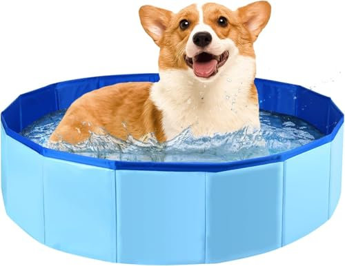 Petace Piscina para Perros Plegable, Piscina Perros Pequeños, Plegable Piscina para Perros, Portátil Bañera para Mascotas, Bañera Plegable, Piscina de Perros Portátil, Bañera para Perros Plegable