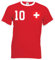 Herren T-Shirt Trikot Schweiz mit Wunschname + Nummer - Rot M