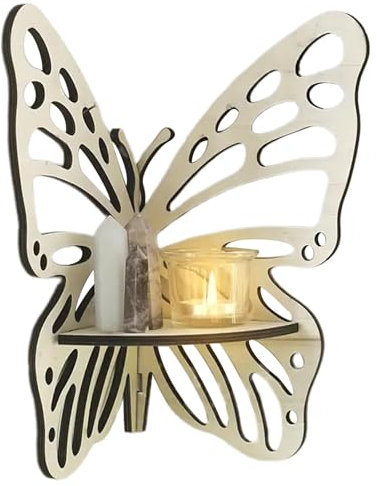 Navna Funktionales Eckregal, hohles Schmetterlings-Ausstellungsregal, stabiles Eckregal, Wanddekoration, Wandmontage, schwebendes Regal