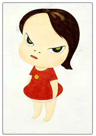 Orjdjz Wxkbl Yoshitomo Nara Poster Cartoon《Das Mädchen》Wandkunst Yoshitomo Nara Drucke Yoshitomo Nara Leinwand Gemälde für Zuhause Wanddekoration Pictrue 60x80cmx1 Kein Rahmen