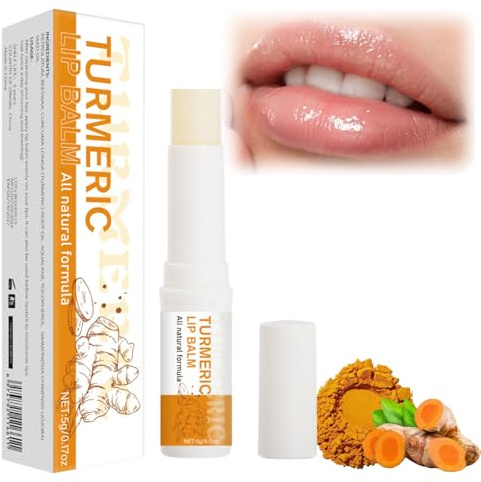 Turmeric Lip Balm Stick, Turmeric Hydrating Lip Balm, Lip Lightening For Dark Lips, Lip Pigmentation, Lip Balm, Long Lasting Moisturizing Lip Care Cream for Dry Lips & Cracked Lips