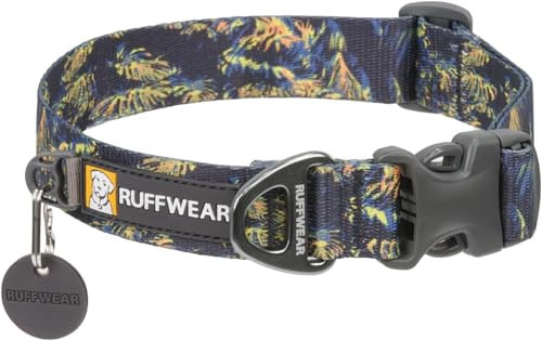 RUFFWEAR Front Range großes Hundehalsband, bequem und stabil mit seitlicher Schnalle und Gurtband zum Gassigehen mit dem Hund, Größe L (51–66 cm), Deep Jungle