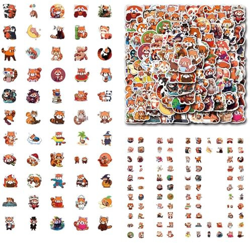 110 Stück Roter Panda Aufkleber, Roter Panda Aufkleber Für Wasserflasche, Funny Animal Waterproof Sticker Pack, Laptop, Telefon, Gepäck, Skateboard Aufkleber Für Erwachsene, Teenager, Mädchen, Kinder