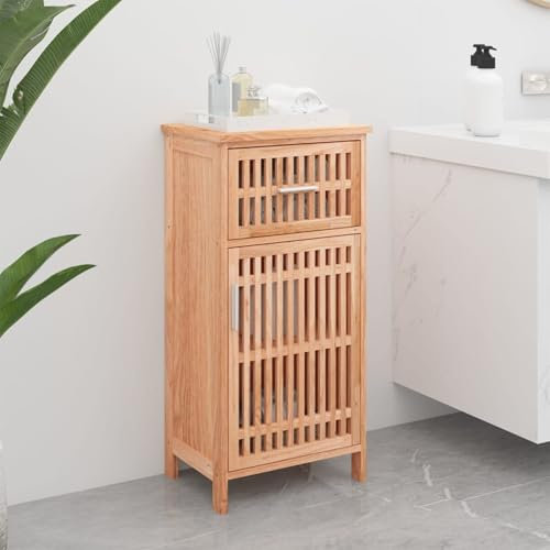 Iiaky Badschrank Badezimmerschrank Badezimmer MöBel Bathroom Cabinet Badschrank 42x29x82 cm Massivholz Nussbaum