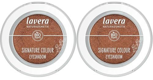 lavera Signature Colour Eyeshadow -Amber 07- bronze - Bio-Mandelöl & Vitamin E - Vegan - schimmernd - Intensive Farbabgabe (1 Stück) (Packung mit 2)