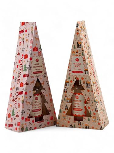 Pan Aroma Christmas Reed Diffuser Gift Set - Apple Cinnamon & Orange Spice - Set of 2