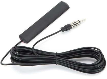 Antenne Autoradio Universelle avec Connecteur DIN | Antenne AM FM Adhésive avec Prise DIN pour Pare-Brise de Voiture, Camion, SUV, Autoradio | 3 Mètres
