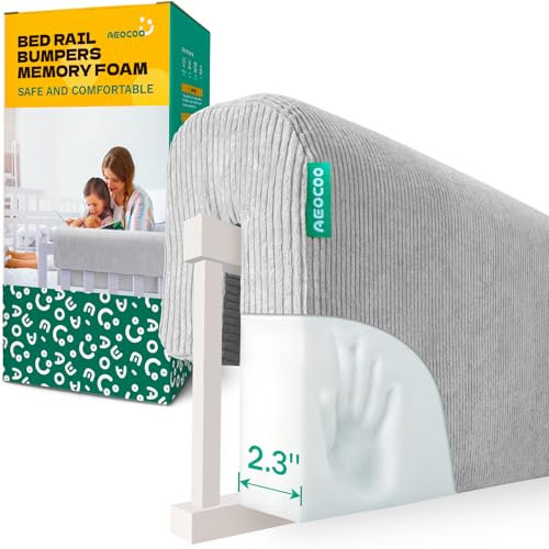 AEOCOO Tragbares Bettgitter für Kleinkinder, Nestchen für Kleinkinder, Bettgitter mit waschbarem Bezug, Größe 70 x 14 x 30 cm, Grau