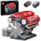 Mould King 10155 Technik V8 Motor Bausteine Spielzeug, Engine Klemmbausteine Bausatz Geschenk für Jungen Mädchen ab 8 Jahren(552 Teile)