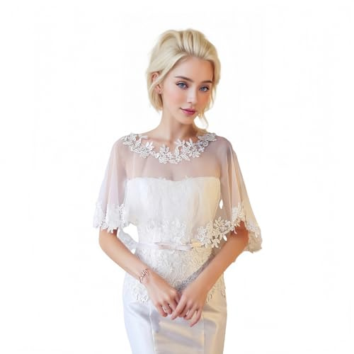 Proumhang Damen Hochzeits Chiffon Schals und Tücher Hochzeitsschleier Umhänge Braut- und Brautjungfern-Accessoires für Abschlussbälle & Partys Chiffon Stola Schals und Capes Einheitsgröße